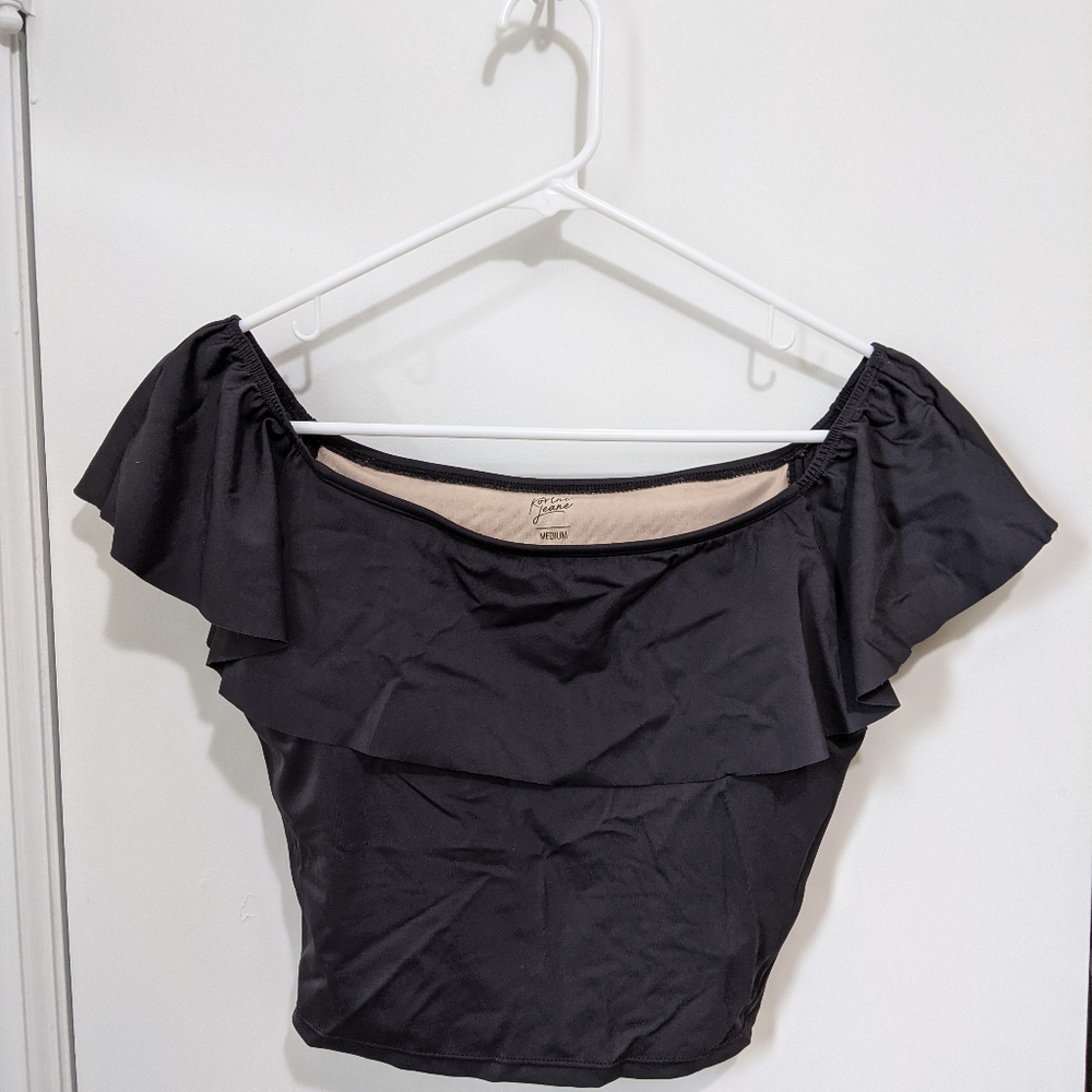 Ruffled Around black swim top Kortni Jeane